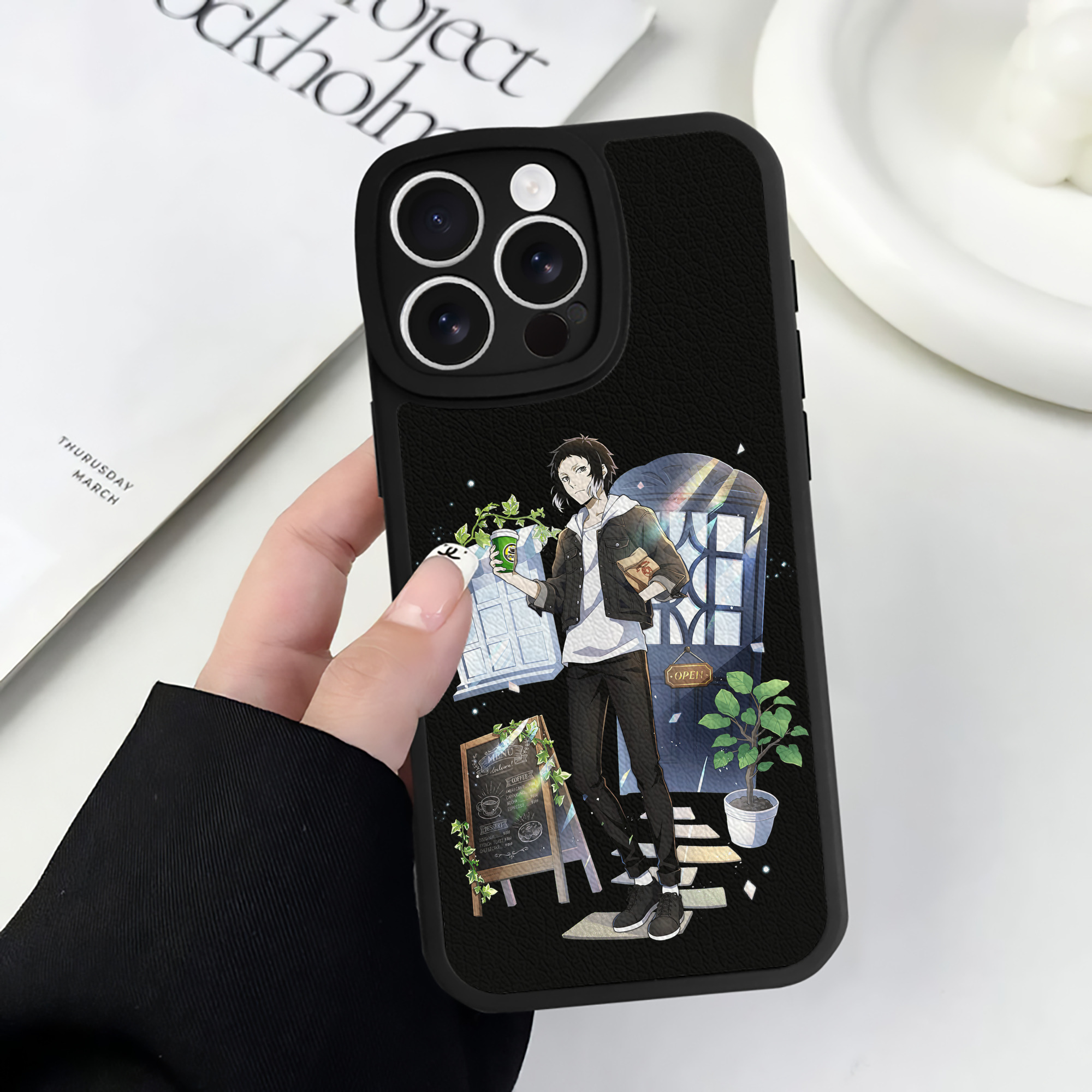 （画像用） 文豪ストレイドッグス Bungo Stray Dogs 【iPhone 16シリーズ対応】シリコンスマホケース（レザー調） 材質：シリコン